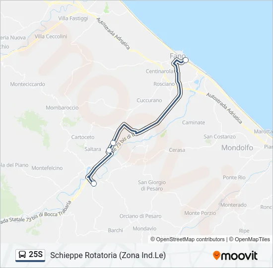 25S Bus Line Map