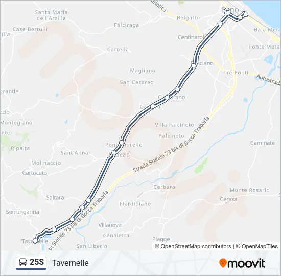 25S Bus Line Map