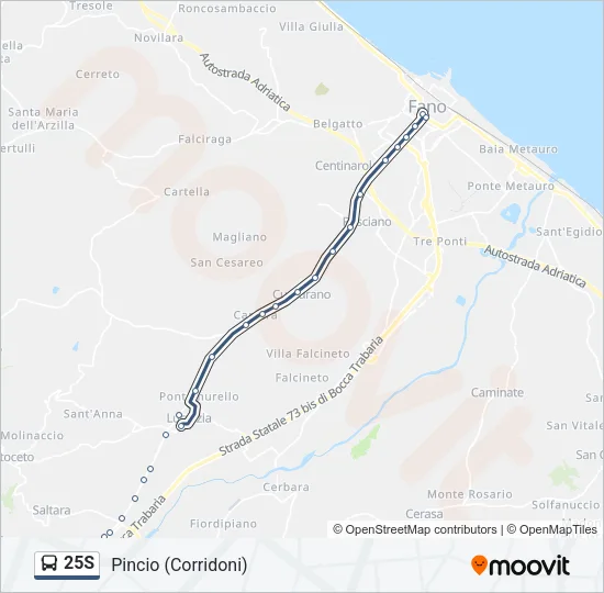 25S Bus Line Map