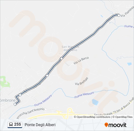 Percorso linea bus 25S