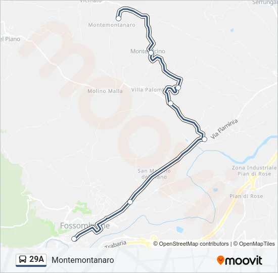 Percorso linea bus 29A