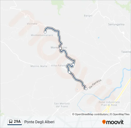 29A Bus Line Map