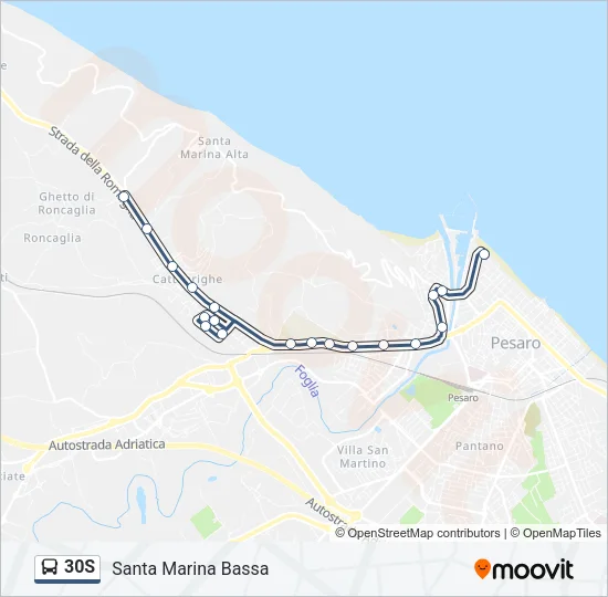 30S Bus Line Map