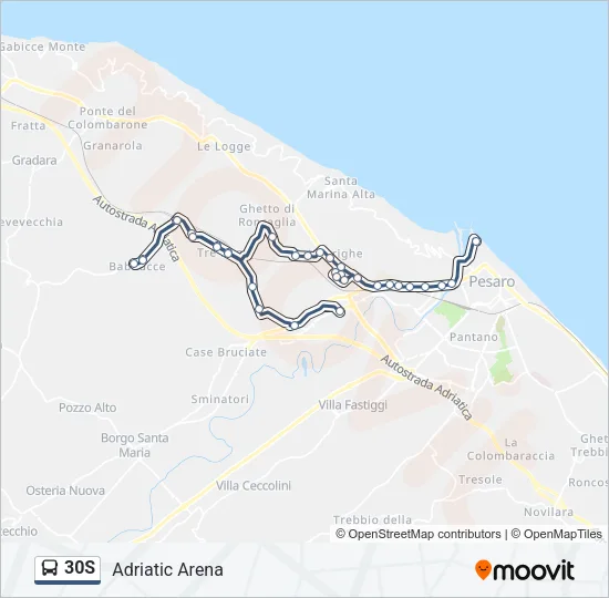 30S Bus Line Map
