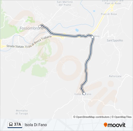 Percorso linea bus 37A