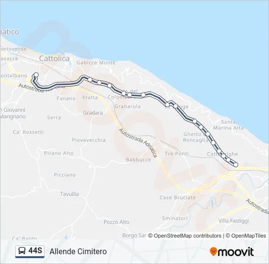 44S Bus Line Map