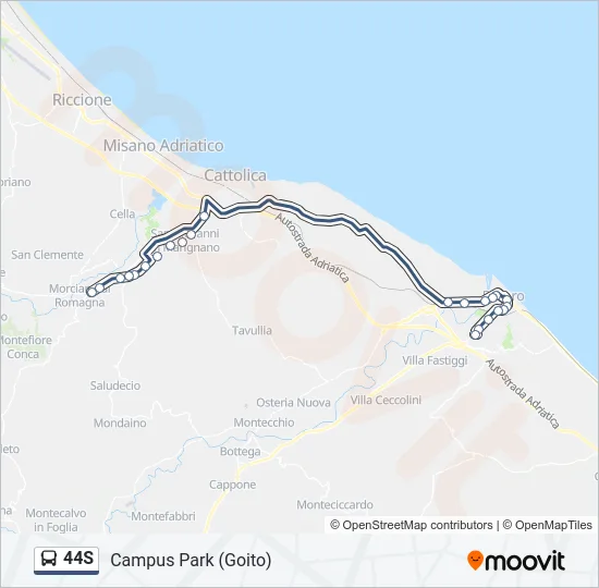 44S Bus Line Map