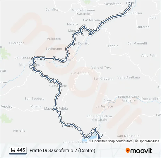 44S Bus Line Map