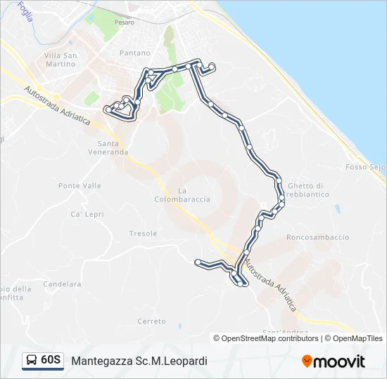 60S Bus Line Map