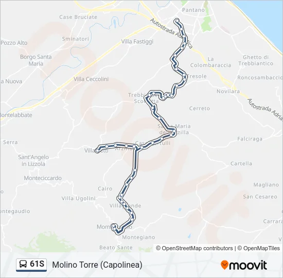 61S Bus Line Map