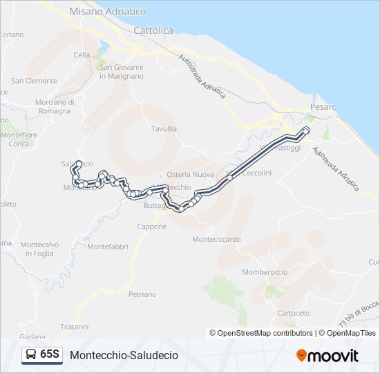 65S bus Line Map