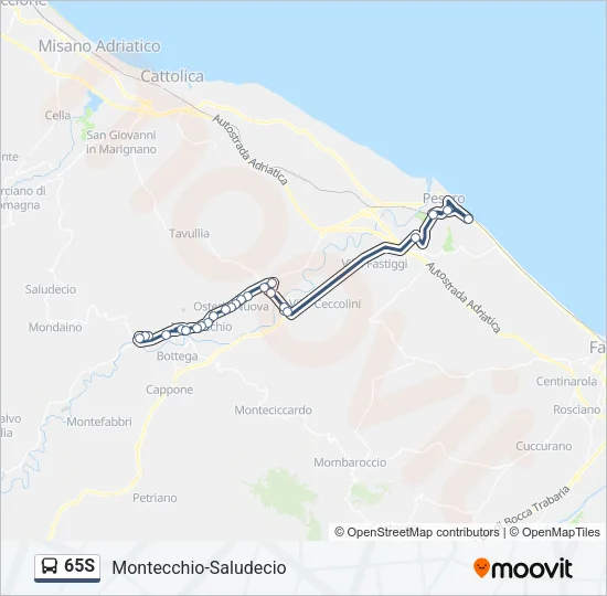 65S Bus Line Map