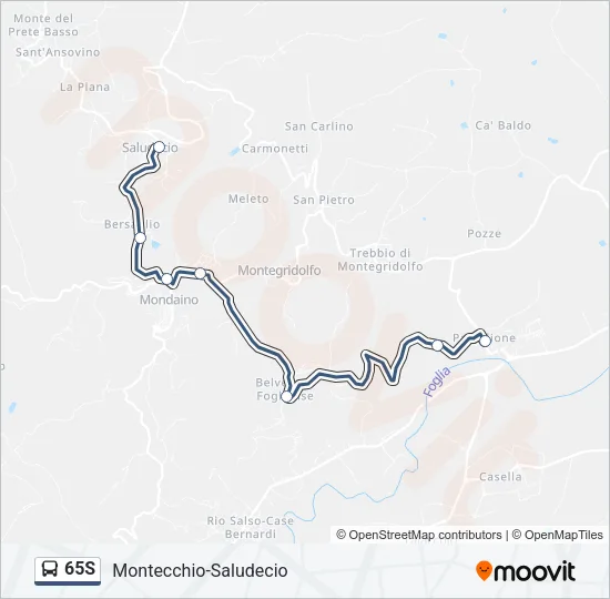 65S Bus Line Map