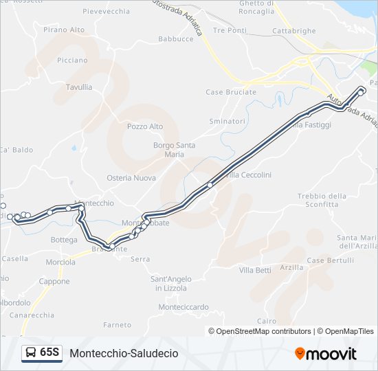 65S bus Line Map