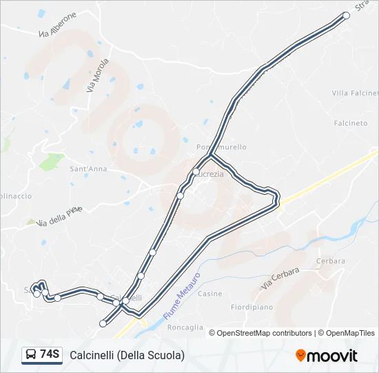 74S Bus Line Map