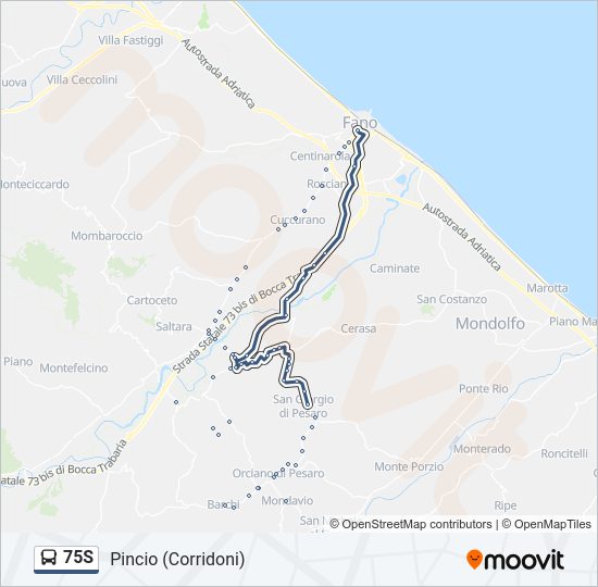 75S Bus Line Map
