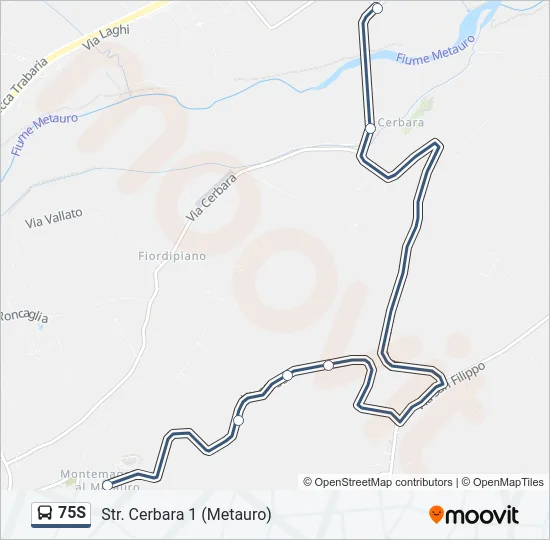 75S Bus Line Map
