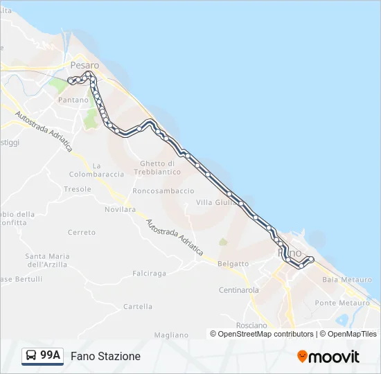 99A Bus Line Map