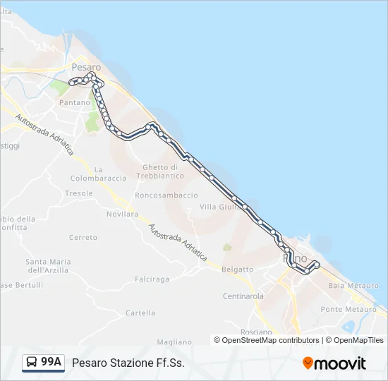 99A Bus Line Map