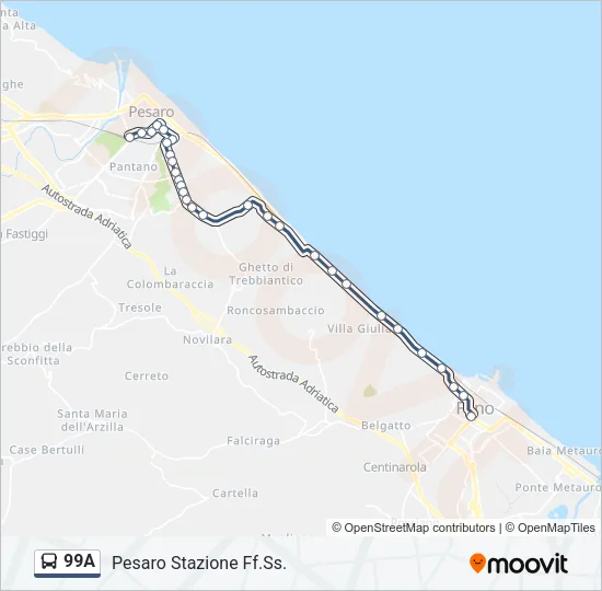 99A Bus Line Map