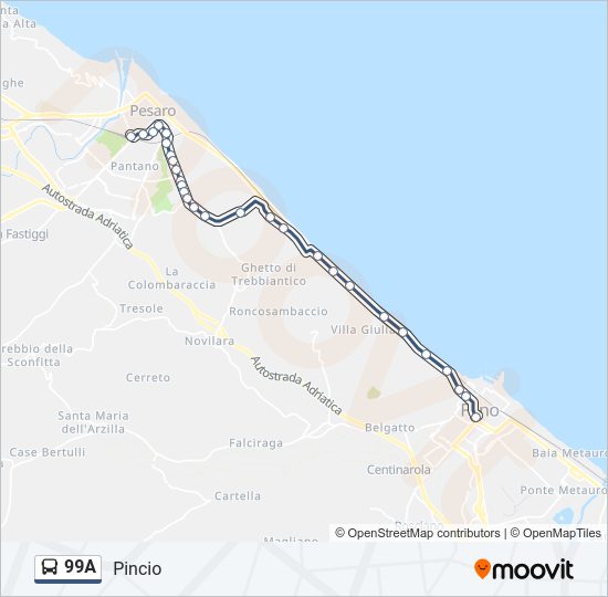 99A Bus Line Map