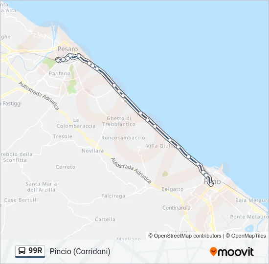 99R Bus Line Map