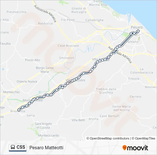 Percorso linea bus CSS