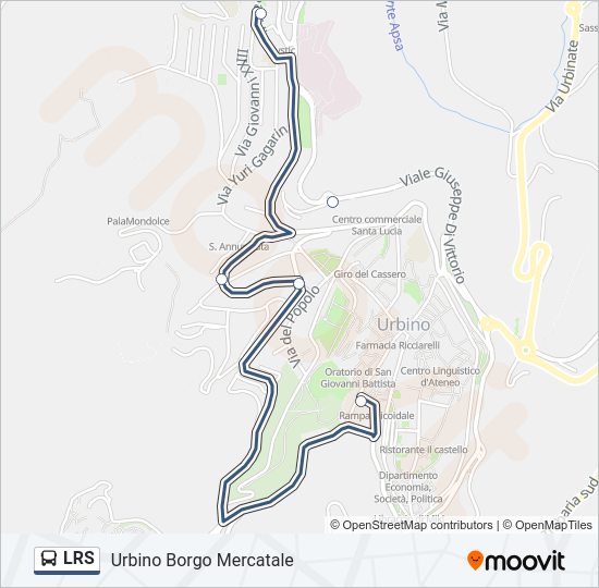 Percorso linea bus LRS