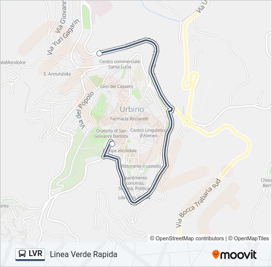 Percorso linea bus LVR