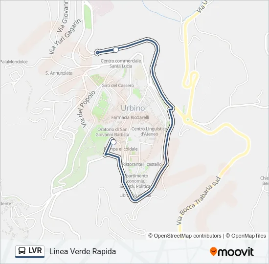 Percorso linea bus LVR