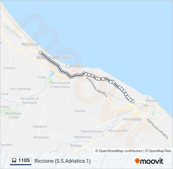 110S bus Line Map