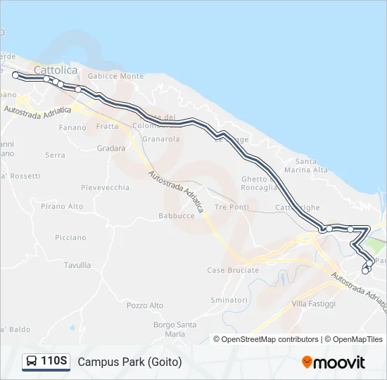110S Bus Line Map
