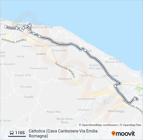 110S Bus Line Map