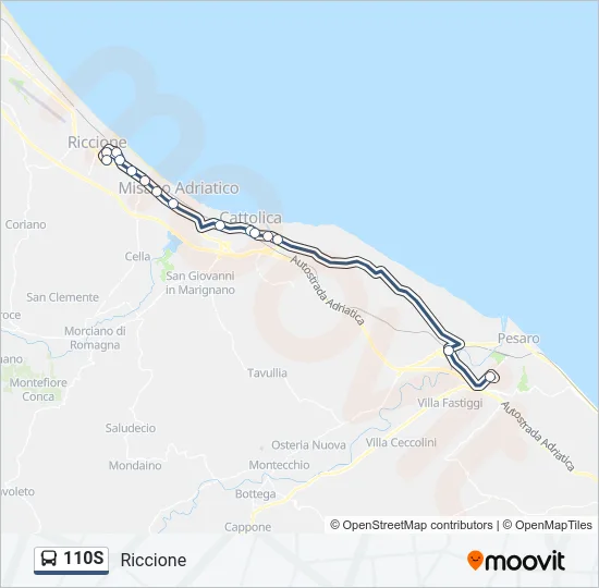 110S Bus Line Map