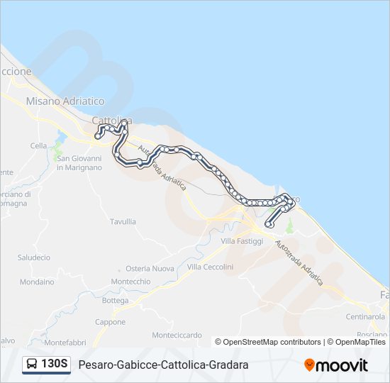 130S bus Line Map