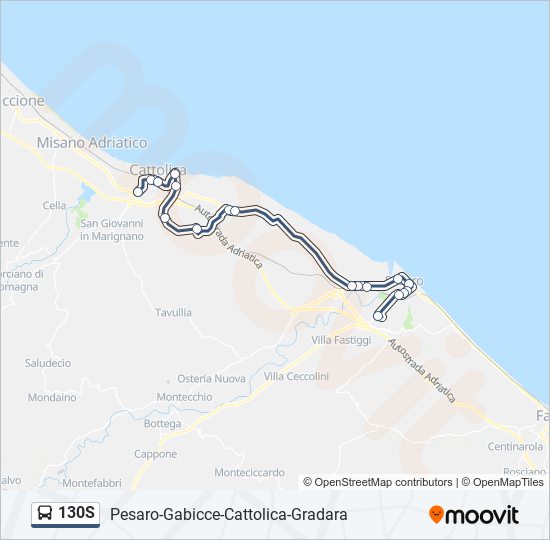 130S bus Line Map