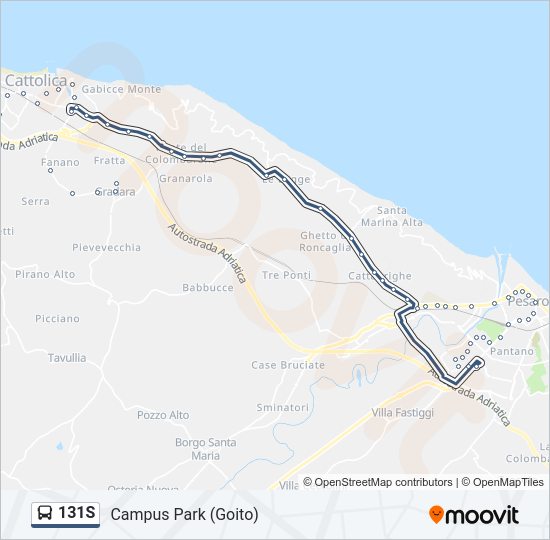 131S bus Line Map