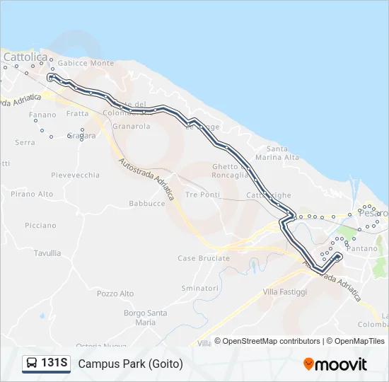 131S Bus Line Map