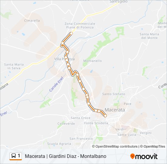 1 bus Line Map