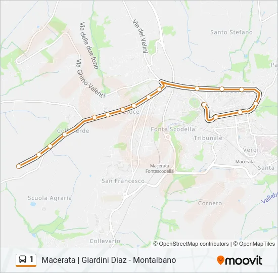 1 Bus Line Map
