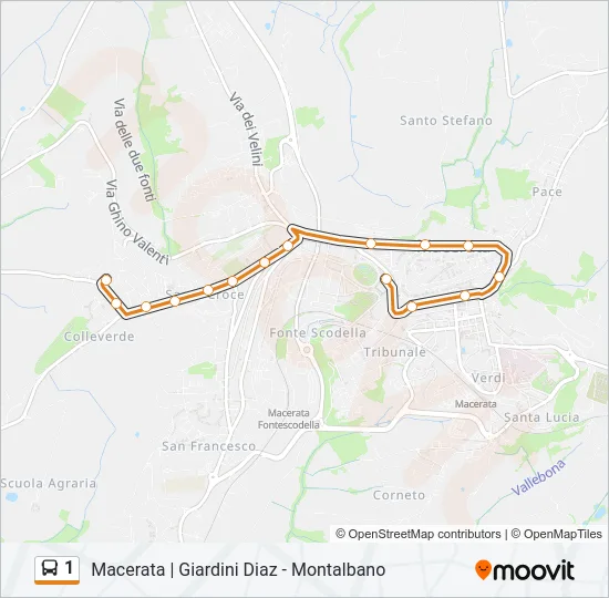 1 Bus Line Map