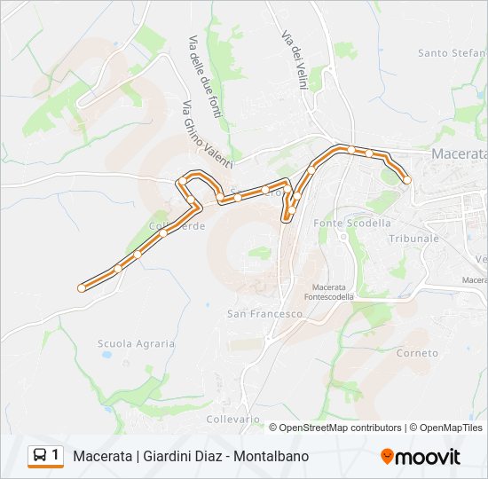 1 Bus Line Map