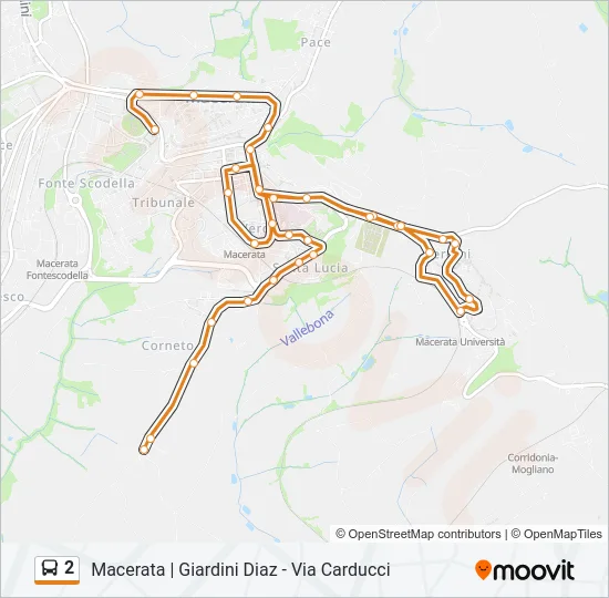 2 Bus Line Map