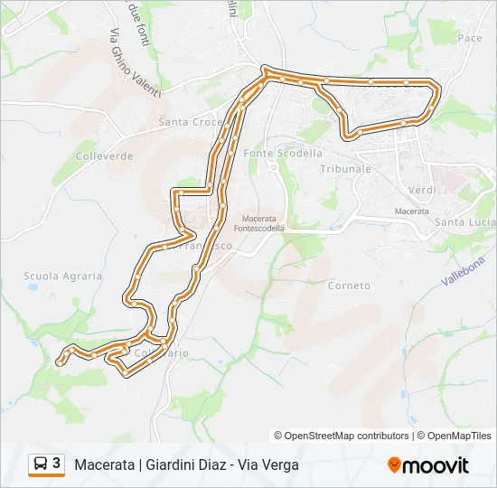 3 Bus Line Map