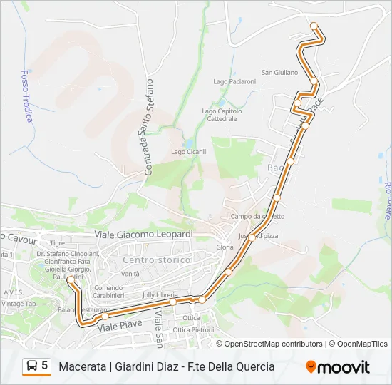 5 Bus Line Map