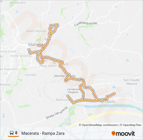 8 Bus Line Map