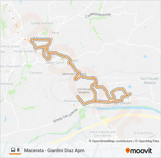 8 Bus Line Map