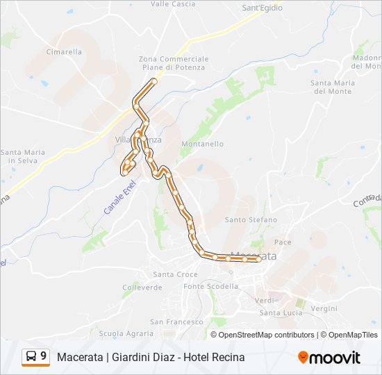 9 bus Line Map