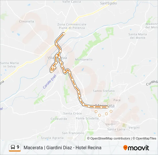 9 Bus Line Map