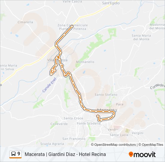9 Bus Line Map